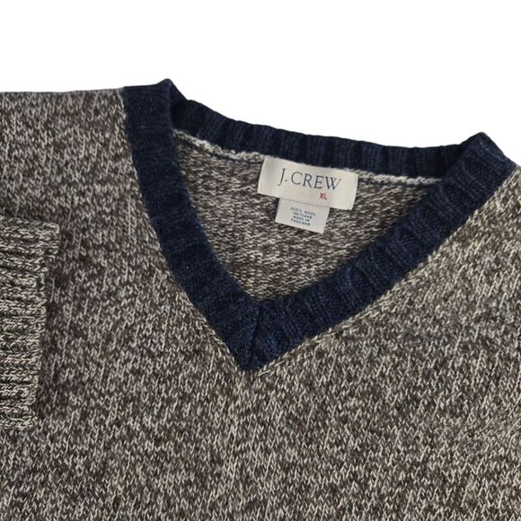 J. Crew Other - J. Crew Mens XL Brown Shetland Wool Long Sleeve V-Neck Pullover Sweater‎